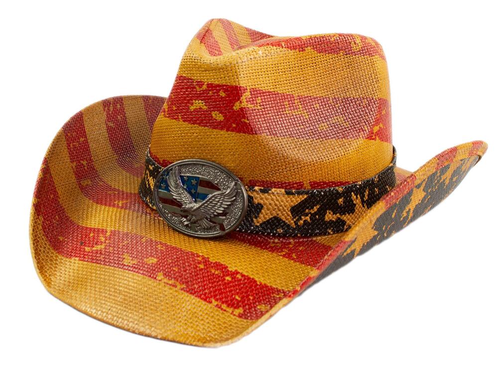 7816 Vintage Patriotic USA American Flag Stars and Stripes Western Cowboy